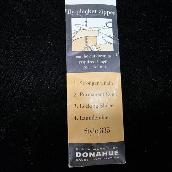 Trousers Talon Zipper Style 335 Kelly Green 11 Inch Fly Placket NIB - Picture 3 of 4